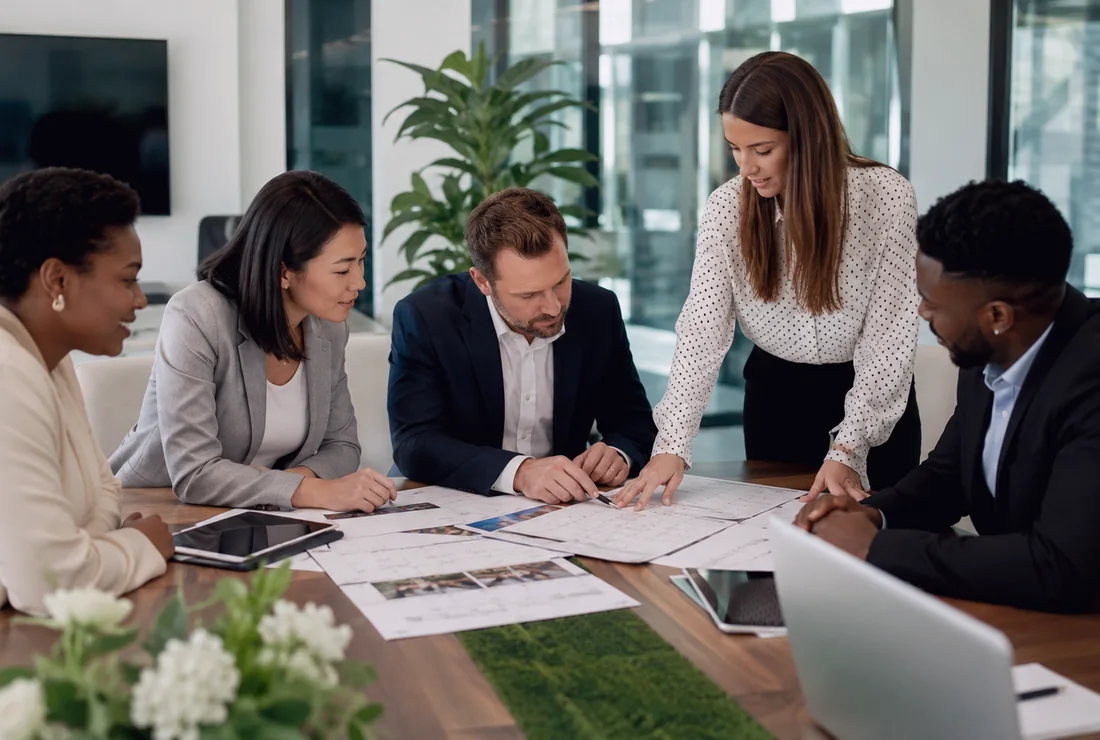 Team reviewing congress venue requirements